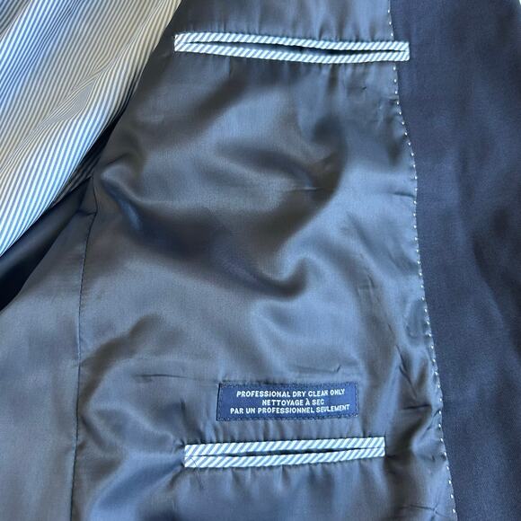 Tommy Hilfiger Navy Blue 2 Button Blazer 100% Wool - Picture 6 of 12